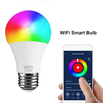 Wi-fi E27 Led Barva Mění Světlo Žárovky Rgb Lampa Podporu Alexa Google Home Inteligentní Život Hlasové Ovládání Aplikace AC220V