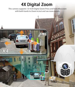 WIFI Kamera Venkovní PTZ IP Kamera CCTV Bezpečnostní Kamery, IP Kamera WIFI, Venkovní 2MP Domácí Dozor Bezpečnostní 100ft Night Vision