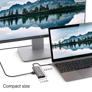 WIWU 11 v 1 Multi USB 3.0 Hub pro MacBook Pro Adaptér USB Nabíjecí Dock Type-c Hub, HDMI, RJ45, VGA, USB Rozbočovač 3.0 USB C Hub