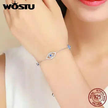 WOSTU 2020 Nové Real 925 Sterling Silver Bohemia Oko Strážce Nastavitelný Náramek Pro Ženy Silver Náramek Šperky Dárkové DXB089