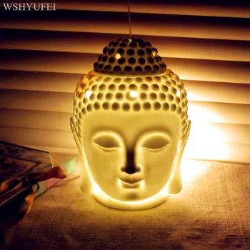 WSHYUFEI Keramické Aromaterapie olejovým Hořákem Buddha Hlava Aroma Esenciální Olej Difuzor Indické Vonné tyčinky Buddha Tibetské Kadidlo Hořák