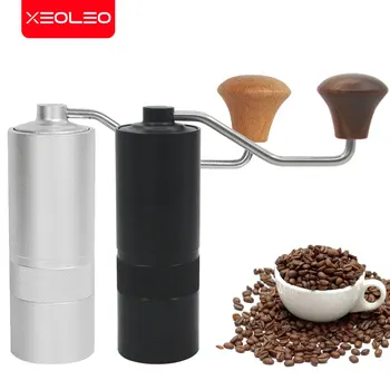 XEOLEO Ruční mlýnek na Kávu, Hliníkové madlo ruční Ruční mlýnek Kávy Bean Burr Mlýnek Venkovní Cestovní přenosné káva miller