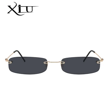 XIU Vrtaných Kovové sluneční Brýle Muži Ženy Módní Značky sluneční Brýle Retro Vintage Designer Náměstí Černé Brýle Oculos UV400