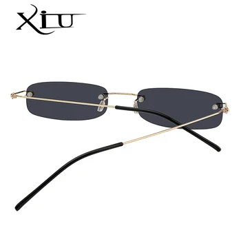 XIU Vrtaných Kovové sluneční Brýle Muži Ženy Módní Značky sluneční Brýle Retro Vintage Designer Náměstí Černé Brýle Oculos UV400