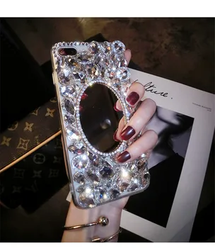 XSMYiss Pro Samsung j3 j5 j7 2017 j7 Prine j4 j6 j8 2018 Luxusní Bling Drahokamu Crystal Diamond Zrcadlo, Měkké Silikonové Telefon Pouzdro
