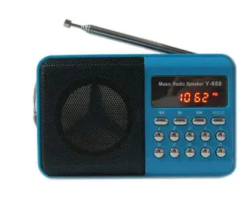 Y-888 Přenosné FM Digitální Mini Reproduktor Rádio s Hudbou MP3 Funkce Podpora TF SD Karty a USB Doprava Zdarma 12003036