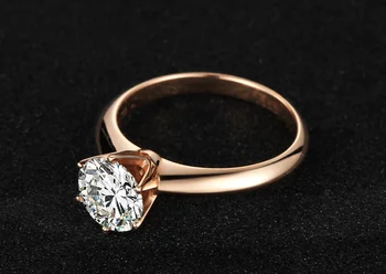 YANHUI Luxusní Solitaire 2.0 ct Stříbrné Svatbě Originální Prsten 18K Růžové Zlato Barva Zirkony Diamond Zásnubní Prsten pro Ženy R170