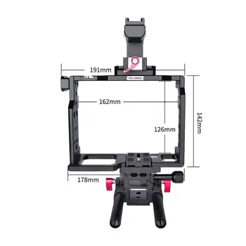 Yelangu C8 Zpracovat Video Camera Rig Klec Stabilizátor pro Canon 5D Mark IV, III, II, 6D, 7D Nikon DSLR Fotoaparát s rychloupínací destičkou