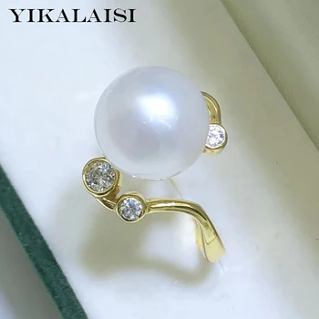 YIKALAISI 925 Sterling Silver Šperky Oblate Pearl Kroužky 2020 Jemné Přírodní Pearl šperky 10-11mm Prsteny Pro Ženy velkoobchod