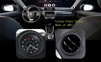 Yimaautotrims Uhlíkových Vláken Vzhled Interiéru Sada Pro Suzuki Vitara - 2020 Dashboard Air AC Outlet Vent Kroužek Kryt Čalounění 5 Ks