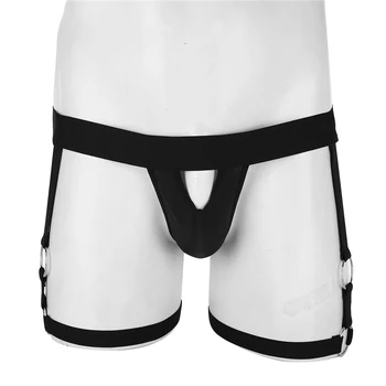 YiZYiF Sexy boxerky Pánské spodní Prádlo Boule Pouzdro Otevřít Zadek Suspenzor G-string s Nohou Podvazky Kapely O-kroužků Jedinečný Design spodní Prádlo