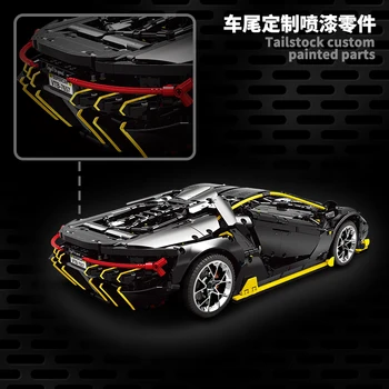 YX01 3823PCS VH RC Lamborghini Veneno Roadster Výkon Funkce Auto Bloky, Cihly Děti Dálkové Ovládání Hračka 42115 C61041 81996
