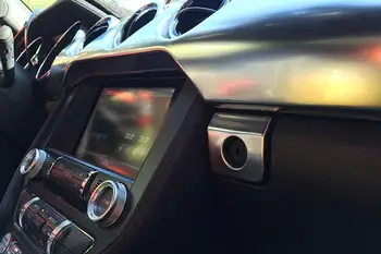 Z nerezové oceli auto uvnitř rukavice box zvládnout knoflík dekorativní kryt střihu pro-2019 Ford Mustang