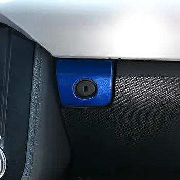 Z nerezové oceli auto uvnitř rukavice box zvládnout knoflík dekorativní kryt střihu pro-2019 Ford Mustang