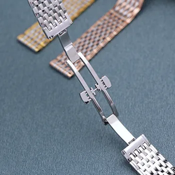 Z nerezové oceli popruh hodinky příslušenství pro Longines oceli popruh dámské tlačítko dvojité motýl spony hodinky kapela diy nahradit