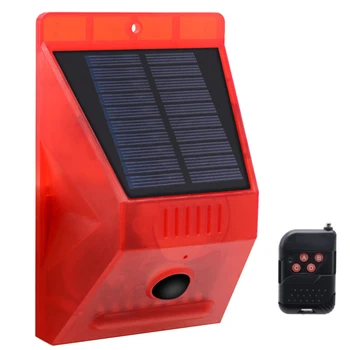 Zahradní Solární Alarm Světlo Dálkové Ovládání Zvířat Repelent Anti-krádeže Alarm 24-hodinovou Bezpečnostní Zvukové Výstražné Světlo Režim Alarm