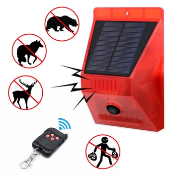 Zahradní Solární Alarm Světlo Dálkové Ovládání Zvířat Repelent Anti-krádeže Alarm 24-hodinovou Bezpečnostní Zvukové Výstražné Světlo Režim Alarm