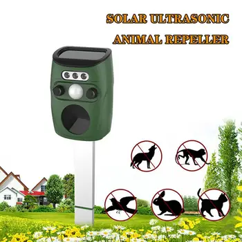 Zahradní Solární Powered Ultrazvukový Venkovní Zvíře Odpuzovač Zvířat Repeller Solární Ultrazvukový LED Blesk Kočka Repeller Pes Repeller