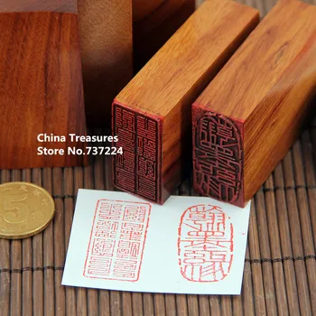Zdarma Řezbářství Padauk Dřevěné Těsnění Kaligrafie Obdélník Těsnění Jméno Razítko Xian Zhang,Laserové Vyřezávání