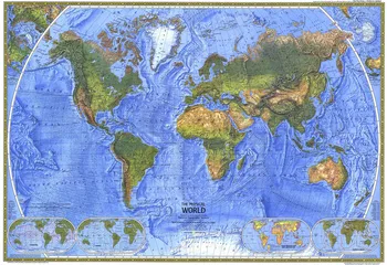 Zeměpisná Mapa Světa Plátně Malba uměleckými díly Horké Prodávat na Zeď Umění Nálepka Dárek pro Obývací Pokoj Propracovaný Design High-End Plakát