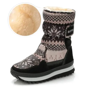 Zimní boty boty ženy 2021 hák&smyčky teplé plyšové platformě sníh boty gumové jediný mid-tele non-slip ležérní boty ženy bota