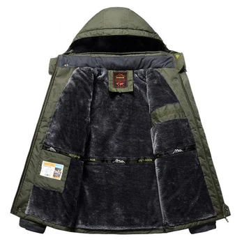Zimní Fleece Vojenské Bundy Muži Větruodolný, Nepromokavý svrchní oděv Bundy Pánské Bundy Teplý Kabát Kabát Plus Velikost 9XL Kabát