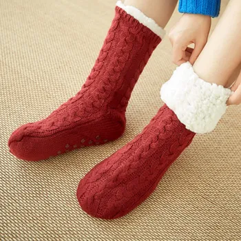 Zimní styl dospělých domů non-slip přezůvky ponožky teplé v trubici koberec ponožky Fleece Podšívkou Postele Ponožky Podlaha Ponožky Tlusté Teplé Dárek