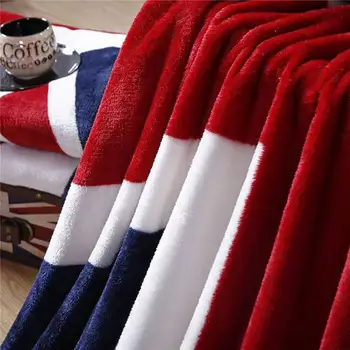 Zimní Teplé Deky Britské A Americké Vlajky, Textilní Fleece Deky Na Postele, Cestovní rozkládací Pohovka Deka 150*200 CM
