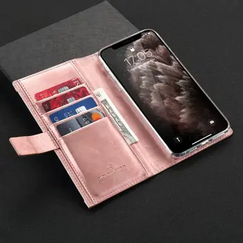 Zip Pouzdro na Telefon pro IPhone 11 12 Mini Pro X Xr Xs Max 8 Plus 7 6S 6 SE roku 2020 Flip Peněženku, Kabelku Držitele Karty Kůže Tenký Kryt