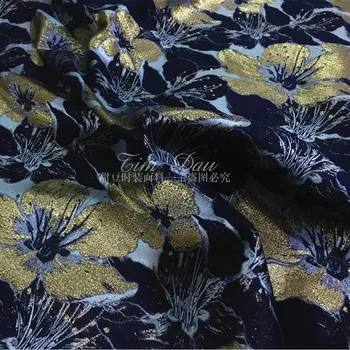 Zlato květinové jacquard, brokát tkaniny high - end žakárové šaty tkanina sako bavlněné žakárové tkaniny velkoobchodní bavlněné tkaniny