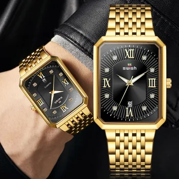 Zlaté Černé Hodinky Muži Top Značky Luxusní 2020 Nové Módní Muži Quartz Náramkové hodinky Vodotěsné Vojenské Sportovní reloj de hombre
