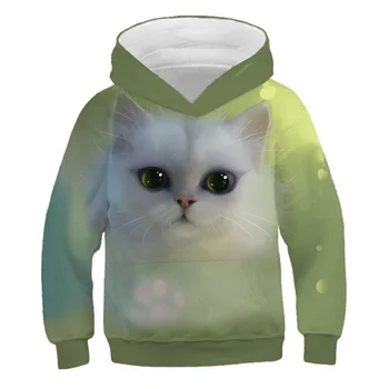 Značka Mikiny Chlapci Dívky 2020 Nové Podzimní Zimní Módní Tisk Svetr Kočka Dítě Hot Prodej Polyester Vynosit Zvířat 3D Oblečení