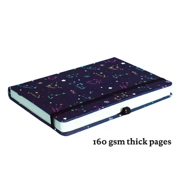 Zodiac A5 160gsm Tečkovaných Věstníku Pevný Kryt Elastický pás Ultra Silný Papír Plánovač Dot Mřížky Kulka Notebook