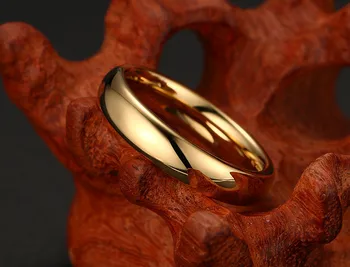 ZORCVENS Módní Čistého Wolframu Prsteny 6MM Široký Gold-Barva Snubní Prsteny pro Ženy a Muže, Šperky