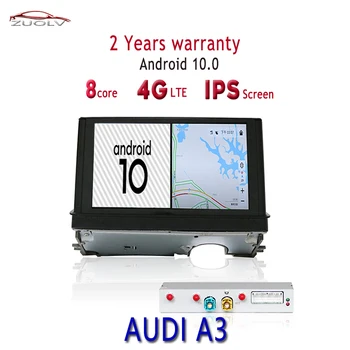 ZUOLV Multimediální Navigace GPS Pro Audi A3 Q3 Dashboard Android 10.0 Bluetooth, 4GB+64GB Přehrávač 10.25