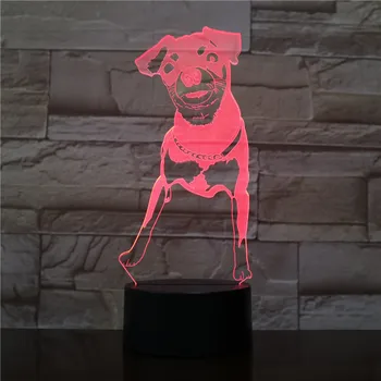 Zvíře Pes Lovecký Pes 3D Lampa Multi-barevné Iluze Noční Světlo LED Žárovky Dotykový Dálkový Pane Osvětlení