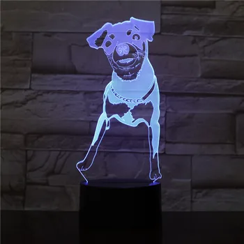 Zvíře Pes Lovecký Pes 3D Lampa Multi-barevné Iluze Noční Světlo LED Žárovky Dotykový Dálkový Pane Osvětlení