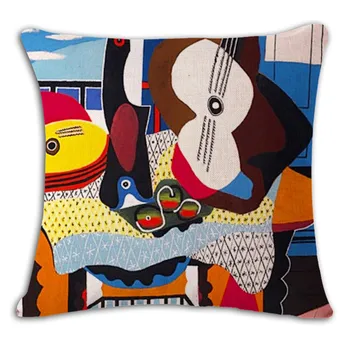 ZXZXOON Slavný Picasso olejomalba náměstí dekorativní hodit polštář bavlna povlečení blend polštář kryt pro pohovku domů 45x45cm