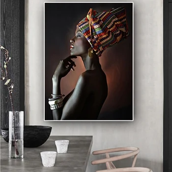 ZYGALLOP Africké Umění Zdi Plakát A Otisky Elegantní Černé Ženy Plátno Malba, Moderní Pop-Obývací Pokoj Dekorace Nástěnné Malby