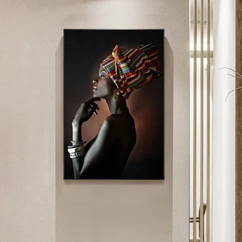 ZYGALLOP Africké Umění Zdi Plakát A Otisky Elegantní Černé Ženy Plátno Malba, Moderní Pop-Obývací Pokoj Dekorace Nástěnné Malby