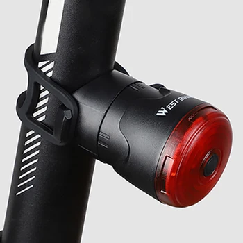 ZÁPAD BIKING IPX6 Vodotěsné USB Cyklistika zadní Světlo Zadní Světlo Lampa Svítilna Smart Kolo Zadní Světlo Brzdové