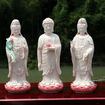 Západní Sansheng Guanyin Bodhisattva,Dashizhi,Šákjamuni Uctívat Sochu Buddhy Keramické Řemeslo Sochařství Domácí Dekoraci