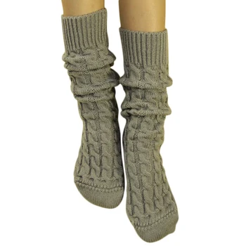 Úžasné Oct 27 Zimní Teplé Jednobarevné Ženy Dívka Dlouhý Pletený Dlouhý Boot Ponožky