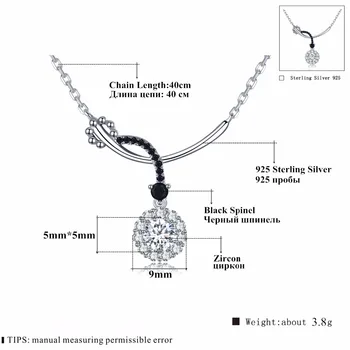 ČERNÁ AWN 2019 Romantické Dorazí 925 Sterling Silver Jemné Šperky, Módní Kulatý Zapojení náhrdelníky & přívěsky pro Ženy KK027