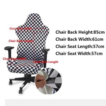 Černá Herní Židle Kryt Pohodlné Počítače Seat Protector Prachotěsný Kryt Pro Kancelářské Židle Spandex Křeslo Potah Případě