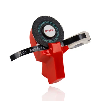 Červené MoTex E101 label maker stroj Mini Tiskárna kompatibilní s dymo 3D ražba Pásky Ruční psací Stroj reliéfní štítkovač