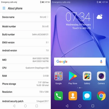 Čest 6A Hrát 2GB 16GB Originální Nový Mobilní Telefon Snapdragon 430 Octa Core Android 7.0 5.0 inch ID otisků prstů