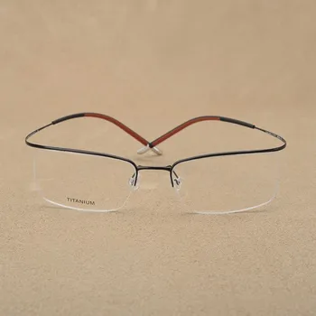 Čisté Titanové Brýle Rám Muži Náměstí Krátkozrakost Optické Dioptrické Brýle Ženy Non-Šroub 2020 Protiskluzové Silikonové Brýle