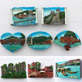 Čína Lednice Manet Hunan Fenghuang Ancient City Tourism Memorial Zhangjiajie Lijiang Magnetů pro Chladničky Nálepka Dekor