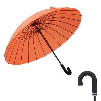 Čínský Styl Soild Dlouhý Deštník Módní Ženy Dvakrát Velký Deštník Třtiny Vysoce Kvalitní Dřevěná Rukojeť Větruodolný Deštníky